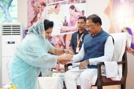 Salutations to sisters: Rakshabandhan with brother Vishnu, Rakshabandhan 2026, Chief Minister Vishnu Dev Sai, Chairperson of Chhattisgarh State Women's Commission Dr. Mamta Sahu, Chhattisgarh, Raipur, Chief Minister's residence, Khabargali