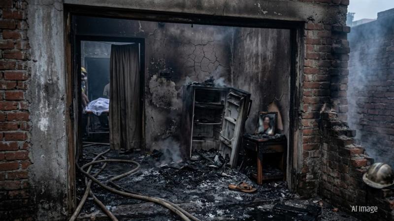  A massive fire broke out in the house after a fridge exploded, burning a woman to death. bilaspur chhattisgarh hindi news khabargali 