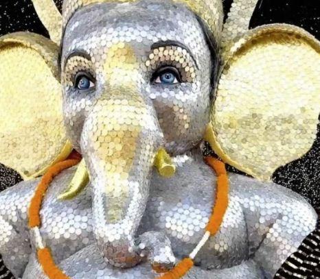 Ganesha idol made of coins' becomes a center of attraction in Raipur; statue crafted from over 50,000 real coins. hindi news latest news khabargali 