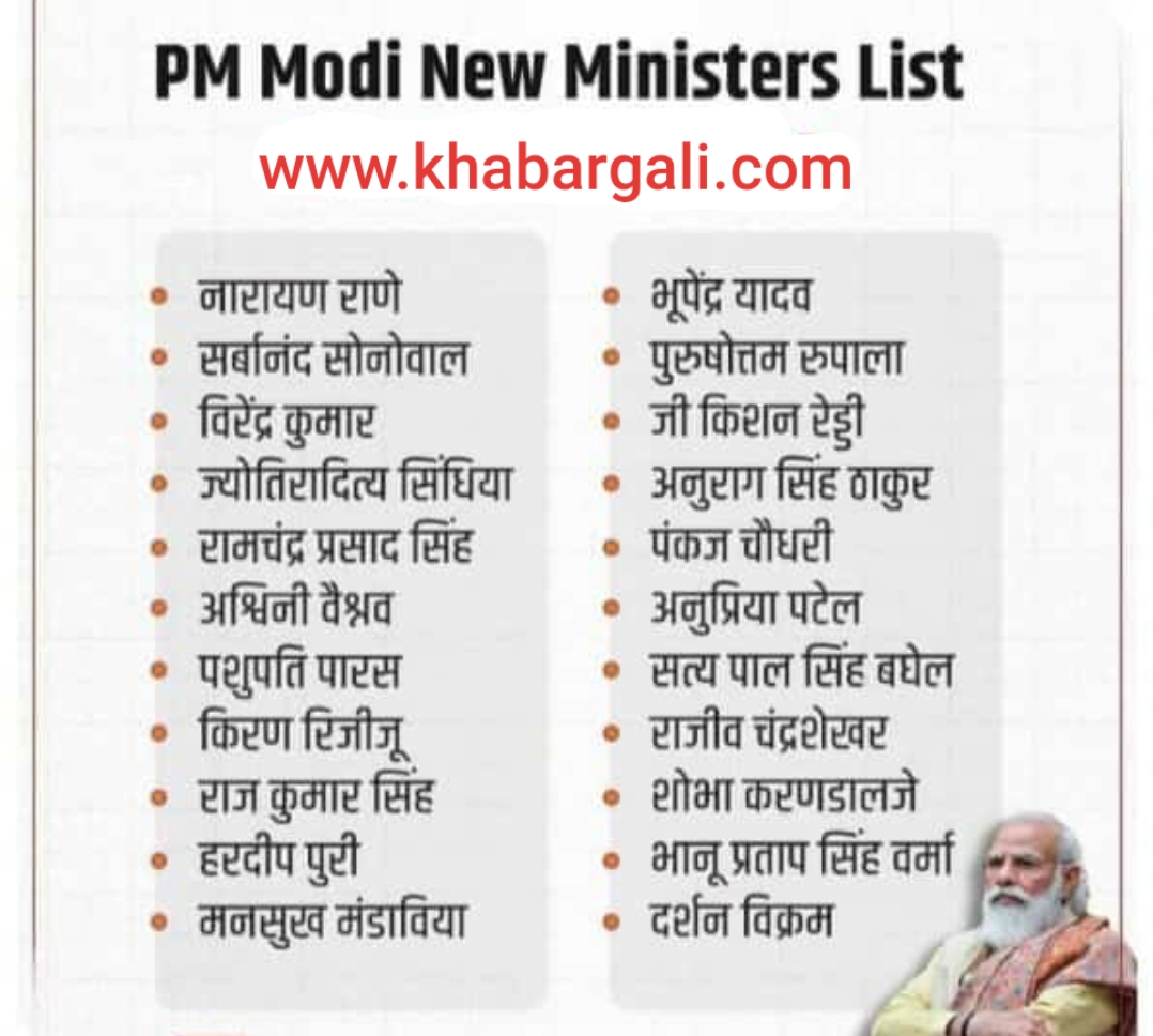Modi cabinet list khabargali