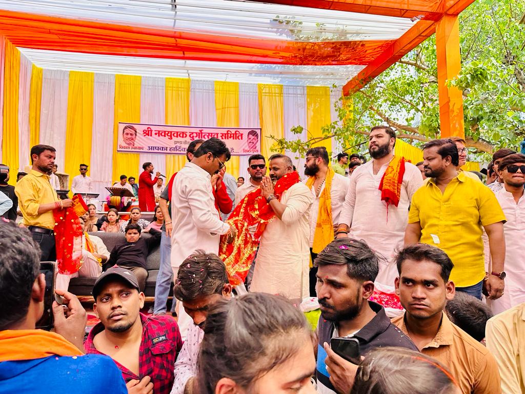 Lord Shriram Navami and Jwara immersion program, Sushil Sunny Agarwal, Honorable President] Chhattisgarh Building and other construction workers welfare board, Chhattisgarh Yadav Samaj in Kankalipara, Khabargali