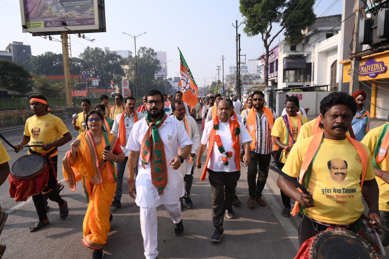 BJP candidate from Raipur North Assembly constituency Purandar Mishra, election preparations, BJP put in all its strength to give tough competition to the candidates, Chhattisgarh Assembly Elections, Khabargali