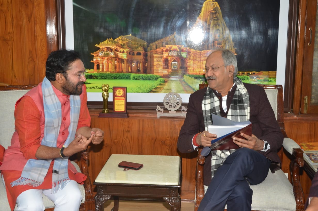 Rajim Corridor will be built on the lines of Ujjain and Kashi, Chhattisgarh Tourism and Culture Minister Shri Brijmohan Agarwal told Union Tourism Minister G.  Meeting with Kishan Reddy, Maa Bamleshwari Devi Prasad Yojana, Chhattisgarh, Khabargali