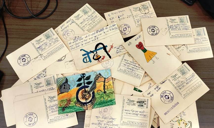 Education Minister received innocent letters from primary school girls, under the Beti Bachao Beti Padhao campaign, primary school girls sent letters to School Education Minister Brijmohan Aggarwal, Chhattisgarh, Khabargali