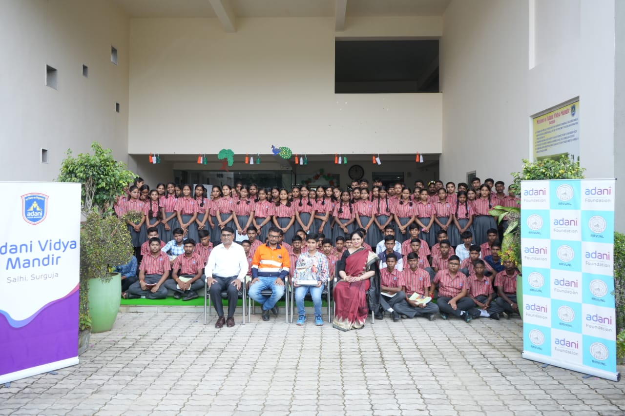 Dr. Aditya Raje Singh, the youngest environmentalist and yoga expert of the state, visited Adani Vidya Mandir and PEKB mine, Akshay Urja Day celebration at Adani Vidya Mandir, Chhattisgarh, Khabargali
