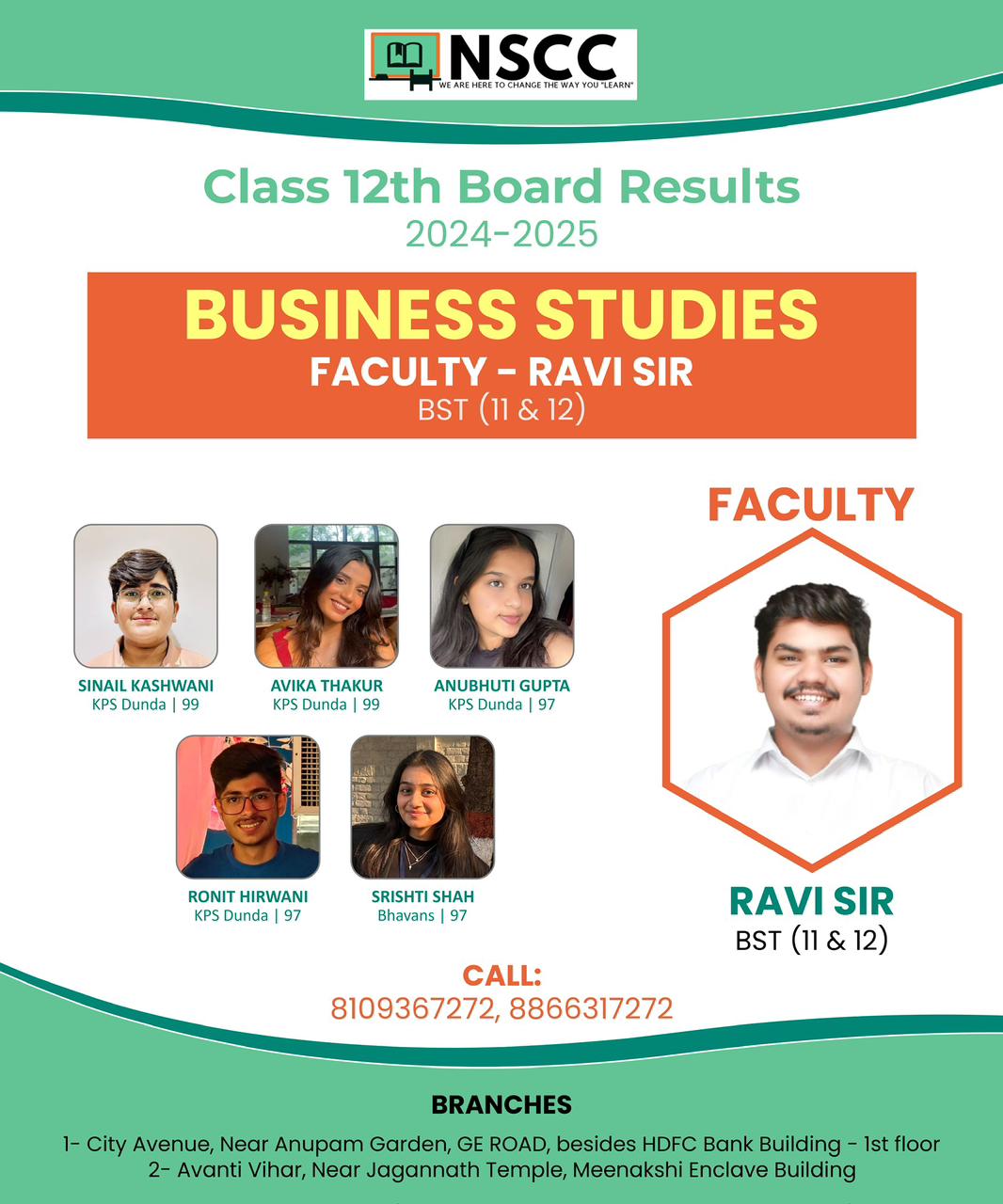 NSCC's great achievement in CBSE Board, student scored full 100 marks in Accounts, 37 students scored more than 90% marks, NSCC, Nikku Sir Commerce Classes, Narendra Singh Gill, Accountancy, Economics, Business Studies Coaching Class, Near Anupam Garden, HDFC Bank Building 1st Floor GE Road, Raipur, Near Jagannath Temple, Gayatri Nagar, Meenakshi Enclave Raipur, Chhattisgarh, Khabargali