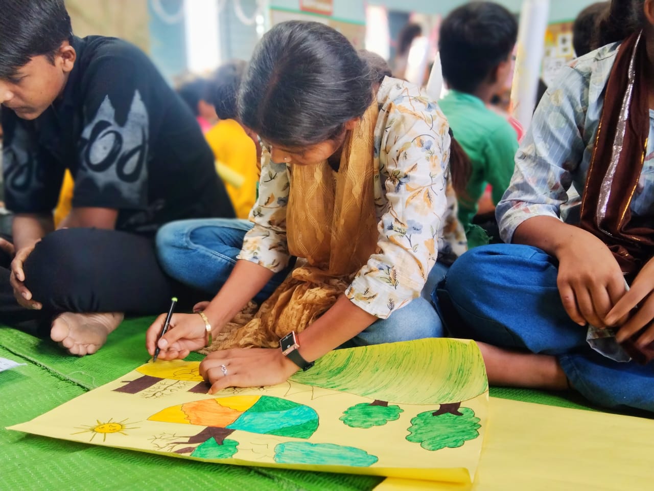 Adani Foundation celebrated 'Festival of Greenery' with children, Raikheda campus resonated with painting, dance and pledge of tree plantation, Chhattisgarh, Khabargali