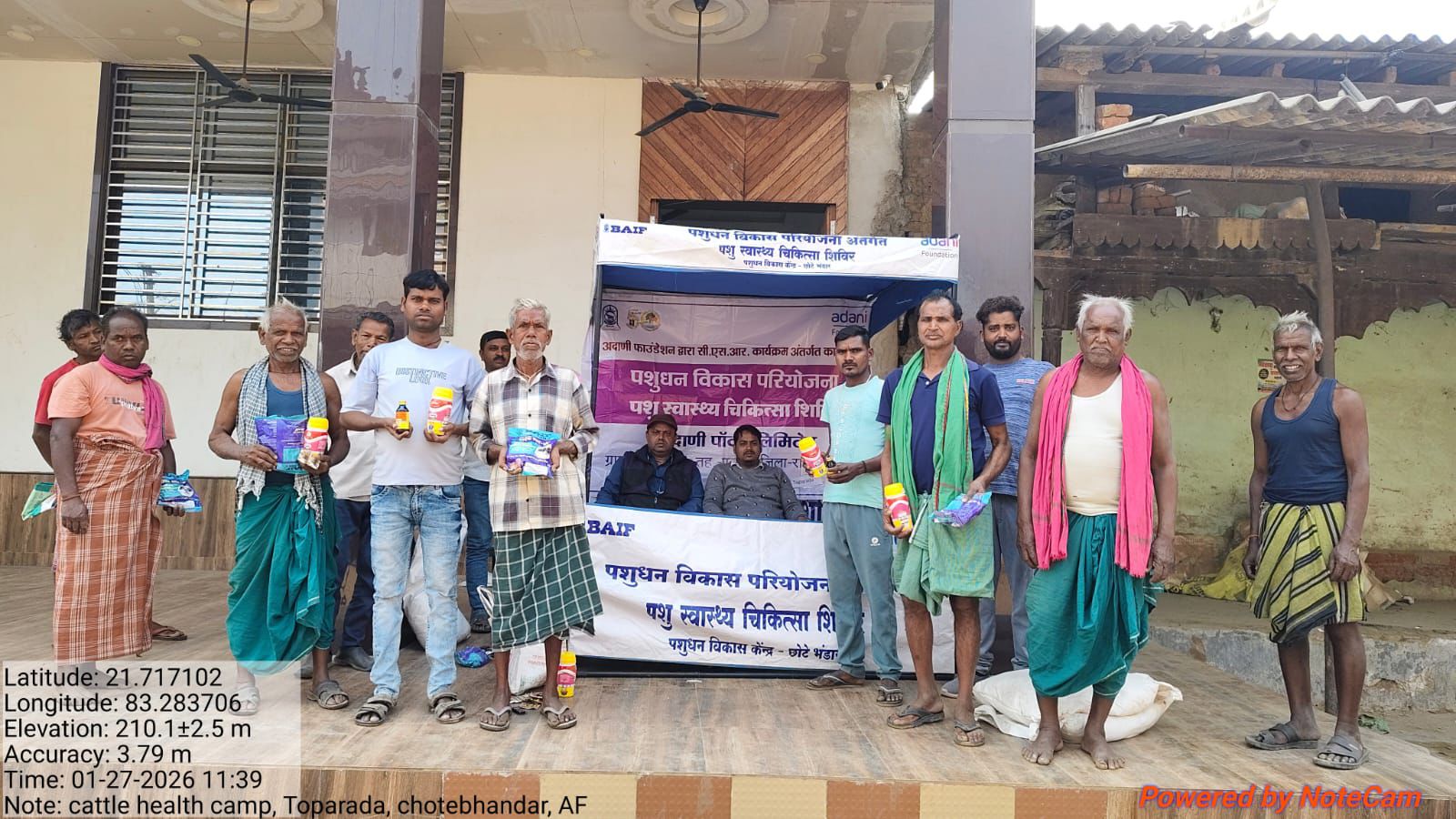 Adani Foundation's comprehensive initiative for livestock development in the Pusaur region, including treatment of 2,062 animals, deworming of 2,820, and training of 334 farmers; emphasis on breed improvement and fodder enrichment, Chhattisgarh, Khabargali