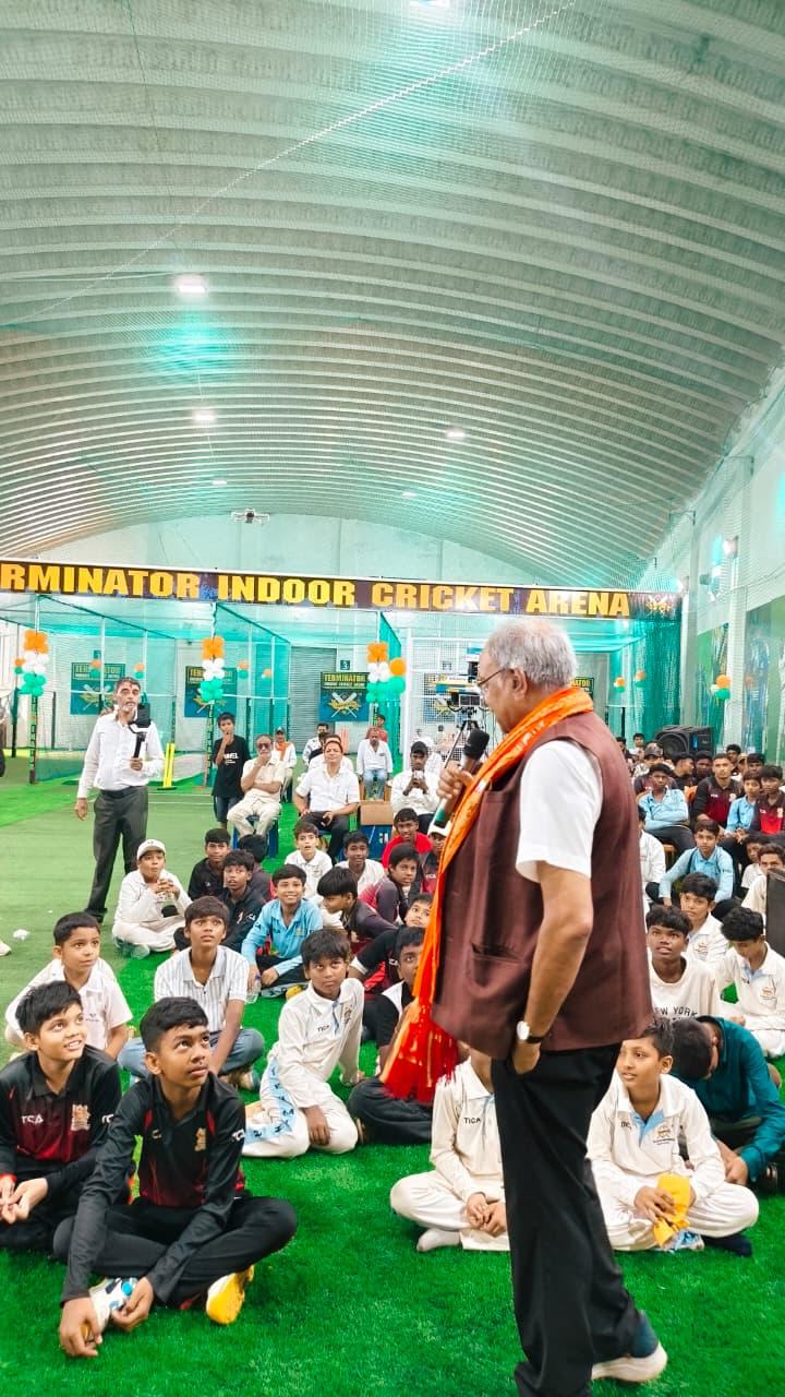 Terminator Indoor Cricket Arena Raipur, Terminator Cricket Academy Raipur, indoor cricket academy Raipur, cricket academy in Raipur, TICA Raipur, indoor cricket facility Chhattisgarh, Dr Shabab Qureshi, cricket training Raipur, chhattisgarh, Khabargali 