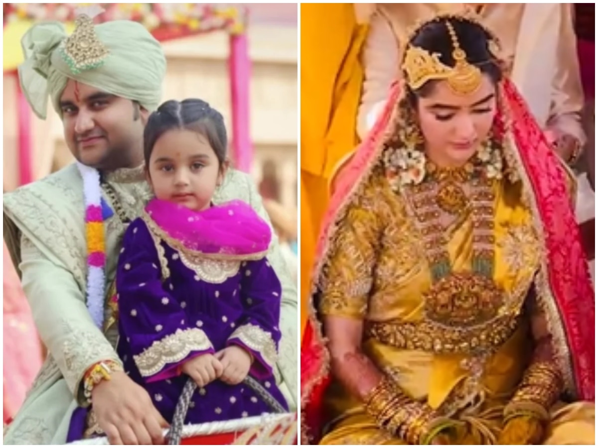 Jai Jai Indresh Upadhyay tied the knot of marriage, took seven rounds with Shipra Sharma of Haryana, Jaipur, Vrindavan, Brij, Krishna, Radhe, Govardhan, Gopi, Ashtanidhi, Mother Cow, Mother Yashoda, Mother Devaki, Nand Baba, Vasudev Ji, Vrishbhanu Ji, Mother Kirti, Eight Friends, Eight Friends, Govardhan, Yamuna Ji, Mathura, Khabargali