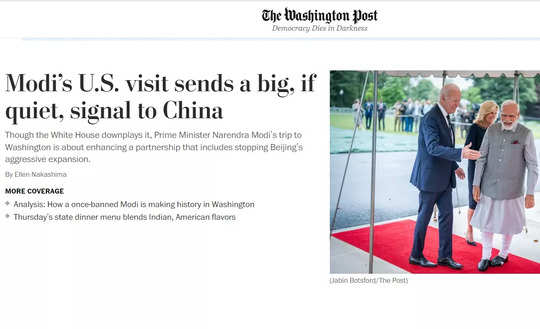 Prime Minister Narendra Modi, India, US visit, Washington DC, US President Joe Biden, White House, Washington Post, New York Times, CNN, US Media, Khabargali