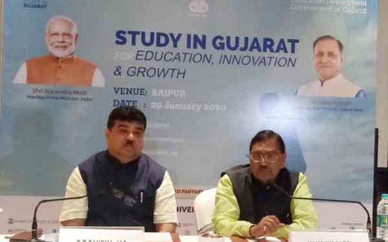 Khabargali, Raipur, Study in Gujarat Roadshow, Revenue Minister, Kaushik Patel,