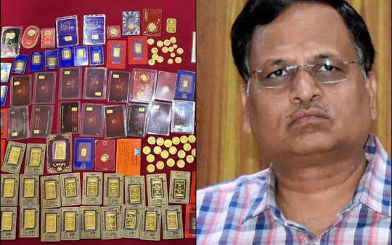Delhi Health Minister Satyendar Jain, crores of rupees in cash and gold recovered at the houses of close friends, Money Laundering, Enforcement Directorate, ED, CM Arvind Kejriwal, Aam Aadmi Party, BJP, Khabargali