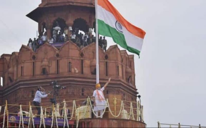 Prime Minister Narendra Modi, Red Fort, 9th time, National Flag, Tricolor hoisted, Jai Jawan, Jai Kisan, Jai Vigyan and Jai Anusandhan slogan, India, Khabargali