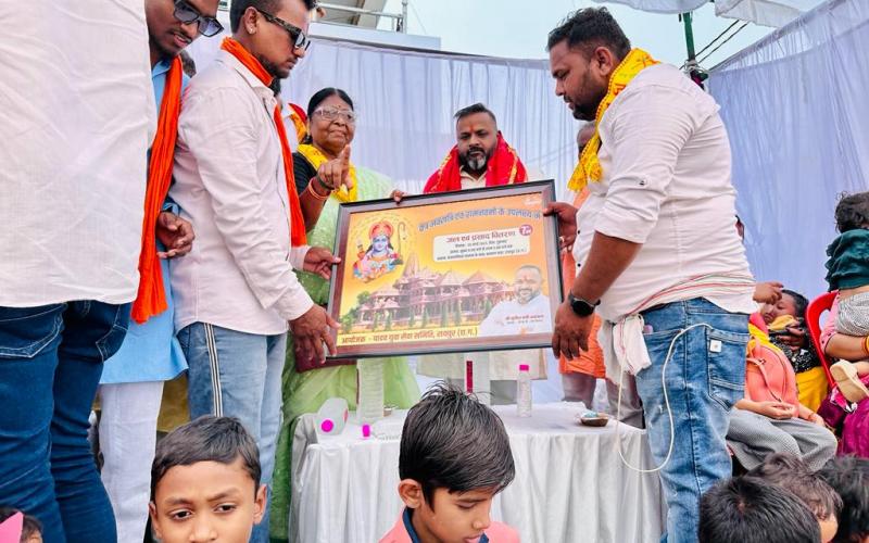Lord Shriram Navami and Jwara immersion program, Sushil Sunny Agarwal, Honorable President] Chhattisgarh Building and other construction workers welfare board, Chhattisgarh Yadav Samaj in Kankalipara, Khabargali