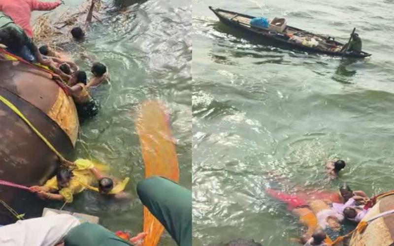 Boat overturned in river Ganga, 3 killed, more than 25 missing, team engaged in rescue, Ballia, Incident, Mundan, News,khabargali