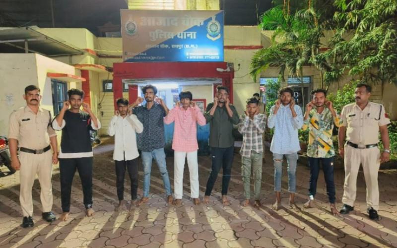 Raipur, dance with sword and pistol-like weapons in the procession, 8 accused arrested under Arms Act, procession by some persons near Idgahbhatha under Azad Chowk area of ​​the capital, dance video viral, Chhattisgarh News,khabargali