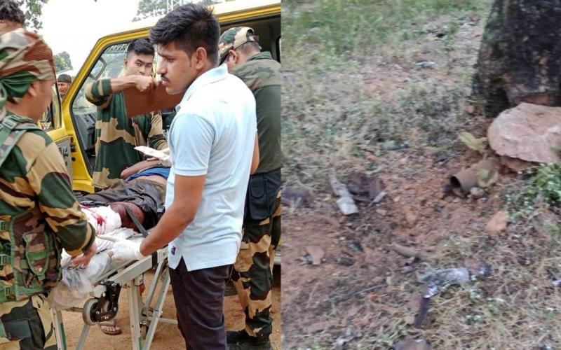 Chhattisgarh's Naxal-affected Kanker, voting, pressure bombs planted by Naxalites, two members of the voting team and a BSF jawan injured, assembly elections, KhabargaliO