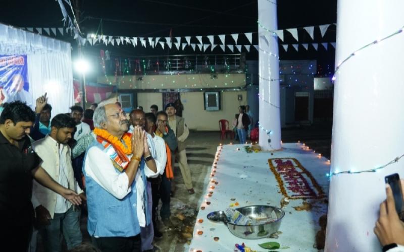 Senior Minister and MLA of Chhattisgarh Government Brijmohan Aggarwal, Satnami Samaj in Santoshi Nagar, Adarsh ​​Nagar, Rajendra Nagar, Baba Ghasidas Jayanti Celebration, Raipur, Khabargali.