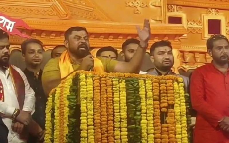 Congress government gave protection to Rohingyas, anti-conversion wing formed to stop religious conversion, T Raja, international storyteller Aniruddhacharya Shrimad Bhagwat Katha, T Raja, MLA from Goshamahal seat of Telangana, Raipur, Chhattisgarh, Khabargali