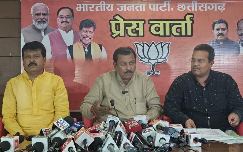Bharatiya Janata Party MP and candidate from Durg Lok Sabha constituency Vijay Baghel slammed former Chief Minister Bhupesh Baghel for the lies being spread regarding changing the names of Swami Atmanand schools, State General Secretary Sanjay Srivastava, State Media Co-in-charge Anurag Aggarwal and State Spokesperson Mukesh Sharma, Chhattisgarh, Khabargali