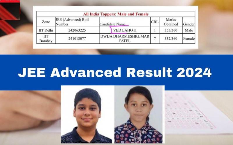 JEE Advanced 2024 result declared, Ved Lahoti of Indore topped, Rhythm Kedia of Chhattisgarh secured All India Rank (AIR) 4, Khabargali