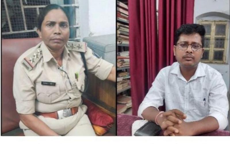 Raipur Women Police Station Incharge and Deputy Tehsildar of Dhamtari caught red handed by ACB team while taking bribe, ACB, Deputy Tehsildar of Dhamtari Kshirsagar Baghel, Women Police Station Incharge Vedvati Dariyo, Chhattisgarh, Khabargali