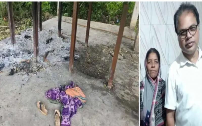 In Chhattisgarh, wife commits sati after husband's death!, In village Chitakakani of Chakradharnagar police station area of ​​Raigarh district, on Sunday, after the funeral of husband Jagdev Gupta, news of wife Gulaapi Gupta committing sati created a stir, Khabargali
