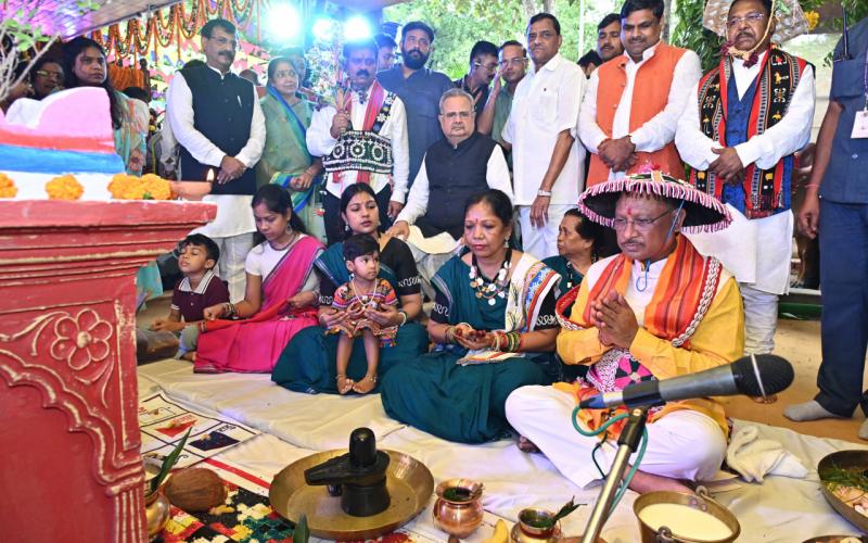 Appointment of 535 medical officers, Chief Minister Sai gave a big gift on Hareli festival, Chief Minister along with his family performed worship on Hareli festival, Chhattisgarh, Khabargali