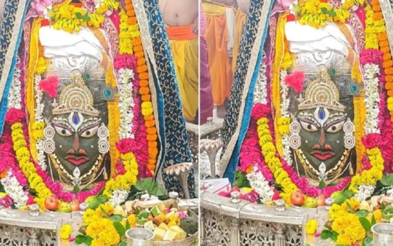 Baba Mahakal decorated in the form of Shri Krishna, Ujjain, Khabargali