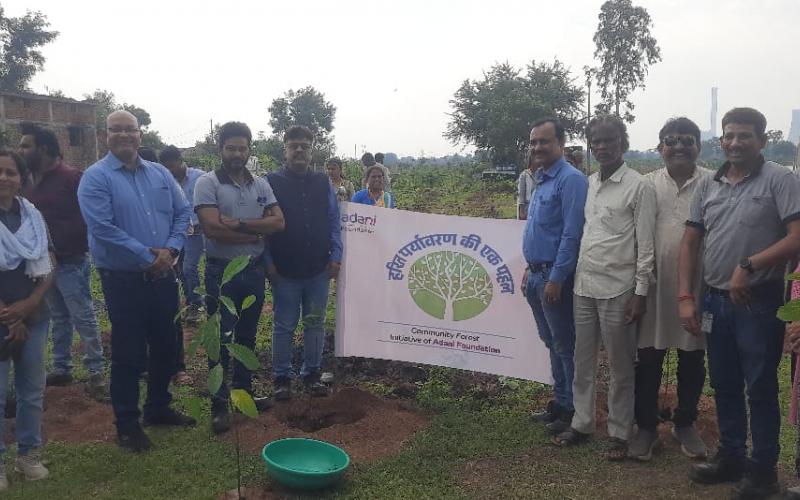 Adani Foundation's community afforestation campaign on the theme "One tree in the name of mother", Chhattisgarh, Khabargali