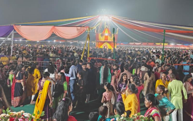 In Sankalp Raas Garba, mothers from 3 years to 70 years are getting drenched in the colors of Garba, Sanjay Srivastava, Raipur, Khabargali