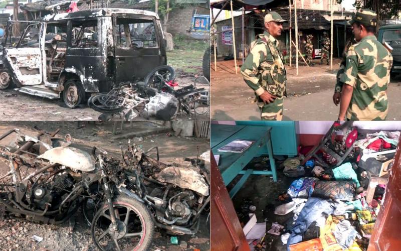 Scene of devastation against Waqf Act in Murshidabad... Rioters created havoc by targeting Hindu shops, hundreds of people fled due to fear, crossed the river and took refuge in Malda; Administration is helping, West Bengal, Khabargali