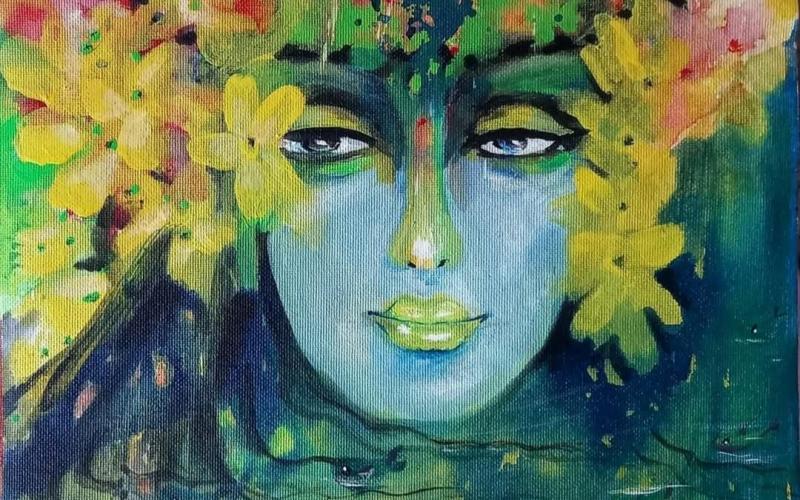 New perspective gained from meditation, satvik and modern art formats, colours engraved in paintings to take us towards positivity, paintings by Dr. Taruna Mathur, Sonam Sharma, paintings by Mohan Lal Baral, Raipur, Chhattisgarh, Khabargali