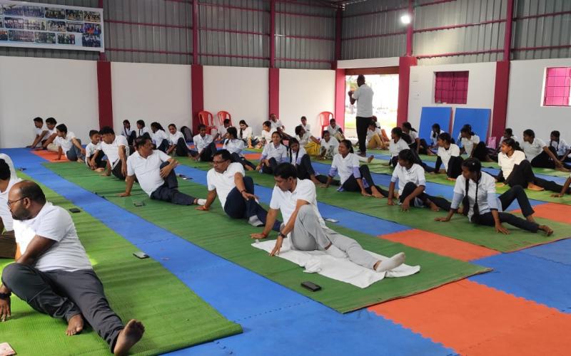 On International Yoga Day, Adani Foundation organized special yoga camps in various villages of Raigarh district, Chhattisgarh, Khabargali
