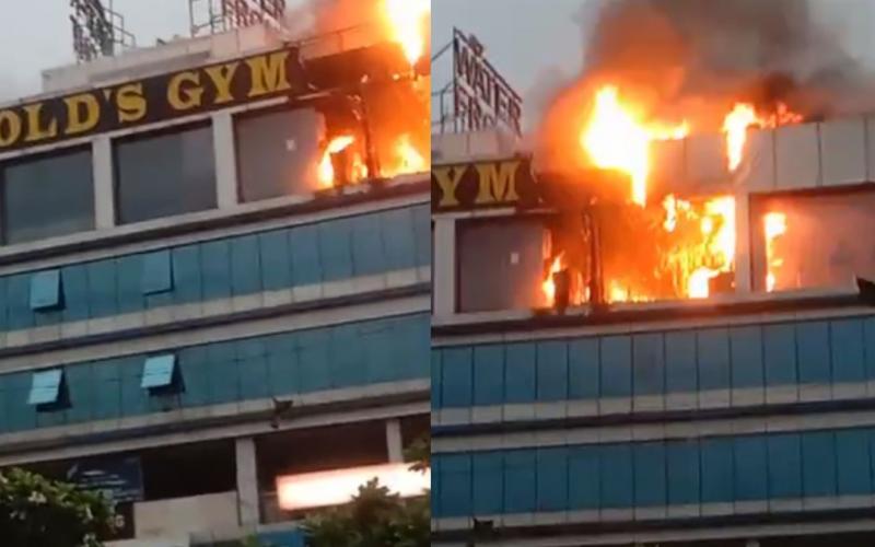 A huge fire broke out in Raipur's Gold Gym, a cloud of smoke engulfed it in no time Chhattisgarh news Raipur new news hindi news big News khabargali 