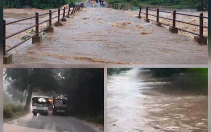 Due to continuous rain, rivers and streams are in spate, National Highway 30 of Sukma and Dantewada is closed since last night, Jagdalpur, Chhattisgarh Khabargali