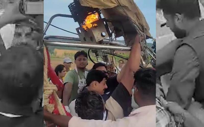 Chief Minister Mohan Yadav's hot air balloon caught fire in Mandsaur, a major accident was averted mp News hindi news big news latest news khabargali 