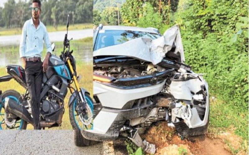 Bastar fighter jawan killed in Bijapur, car and bike collided violently hindi News Big News latest khabargali 