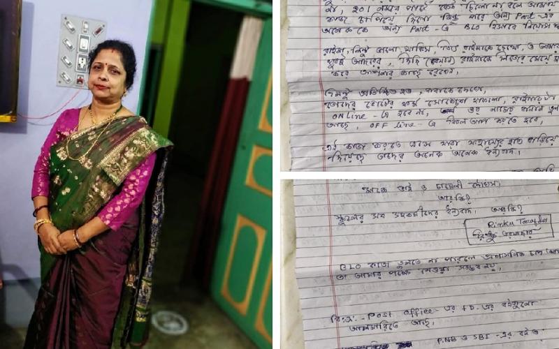 A female BLO in Bengal committed suicide under pressure from her boss; she wrote in her suicide note, "I could not bear the pressure."