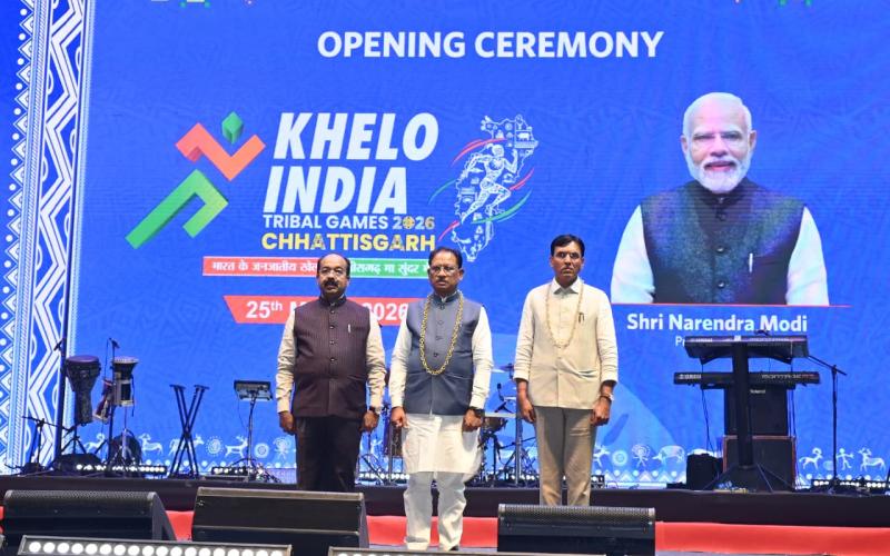 Chief Minister Sai inaugurated the Khelo India Tribal Games; Union Sports Minister Mansukh Mandaviya praised Chhattisgarh khabargali 