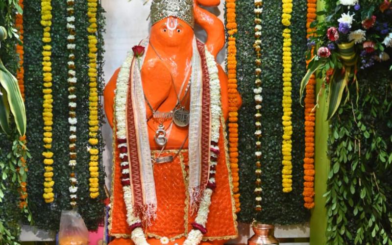 Raipur, Janmotsav will be celebrated with great pomp in Shri Chintahar Hanuman Temple, the court will be decorated with flowers and a stream of hymns will flow, Bhajan singer Sachin Gupta and party will perform, organized by Shri Hanuman Seva Samiti and Deepak-Naresh Kedia, Chhattisgarh, Khabargali
