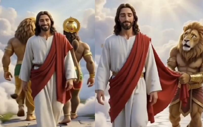  Jesus Christ portrayed as superior to Hindu deities on social media; Hindu organizations demand investigation and action. raipur chhattisgarh khabargali 