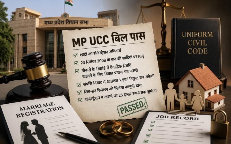 UCC bill passed in Madhya Pradesh, marriage registration made mandatory, many rules will change from live-in to employment, Bhopal, Khabargali