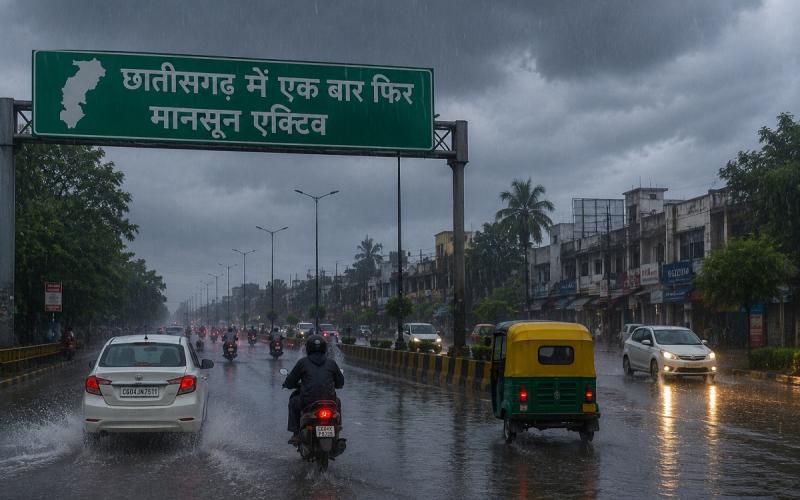 Heavy rainfall expected in Chhattisgarh over the next 4 days; orange alert issued for 14 districts. raipur chhattisgarh hindi news khabargali 