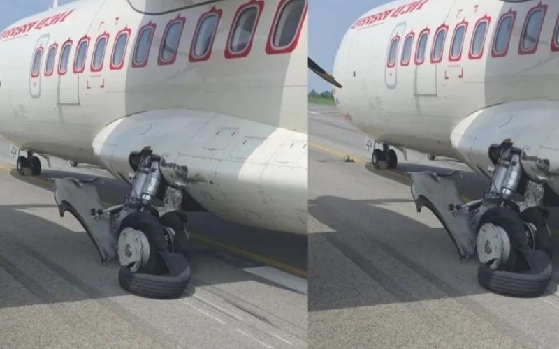 Major accident averted at Bilaspur Airport tire of flight from Prayagraj bursts during landing latest News hindi News khabargali 