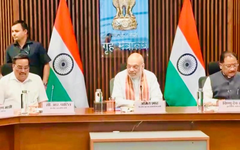 Chief Ministers of Chhattisgarh and Odisha present their respective viewpoints; meeting held under the chairmanship of Union Home Minister Shah. latest News hindi News raipur news khabargali 