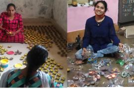 Priyanka Bissa, daughter of Navyug Divyang Group, Chhattisgarh, of organic dung, sculptor Rakesh Pujari, Girija Jalachhatri, Raipur, Chhattisgarh, Khabargali