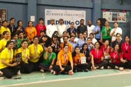 JCI Raipur Vama Capital, Badminton Tournament, Sun Sign Yellow Ruma Patel, Power Full Purple Mala Sachan, Vama, Neelima Srivastava, Aastha Gupta, Secretary Sadaf Khan, JC Rupali Dubey, Incharge Program Director JC Sneha Aggarwal, Director J  C Shilpa Goyal, Khabargali