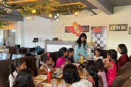 Kanya Bhoj, Navratri, Social Service Organization, Artistic Vibes Foundation, Jhuggi Basti, New Rajendra Nagar, Over the Top Cafe, Tripti Lunia, Pizza, Pasta, Raipur, Khabargali
